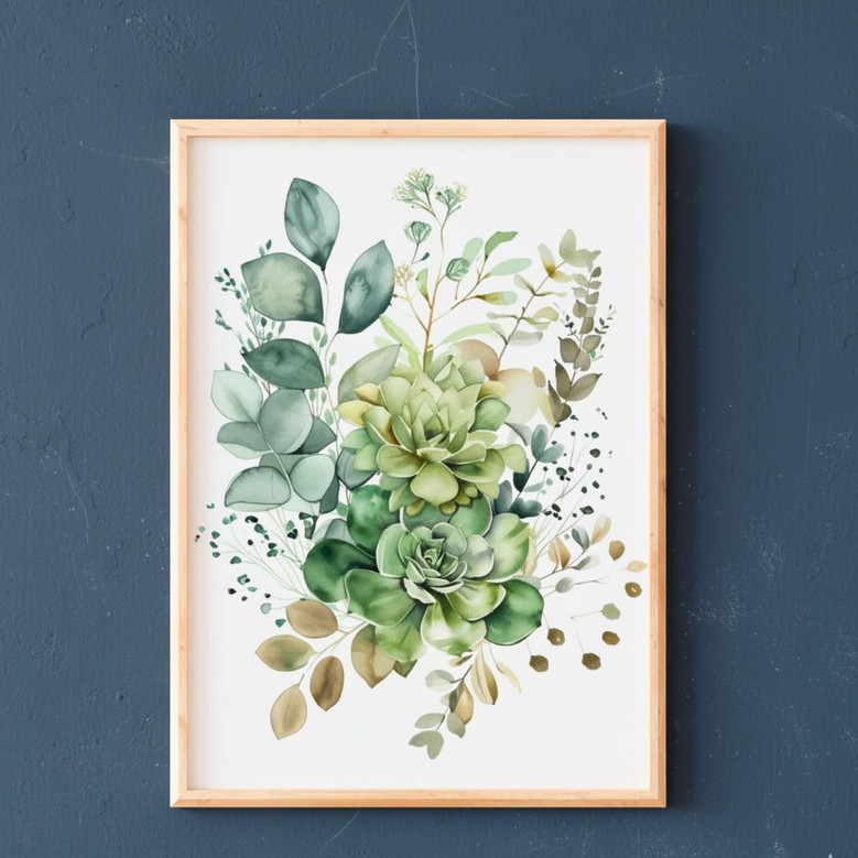 Boho Botanical Trio - Sage Green Wildflower Canvas Prints