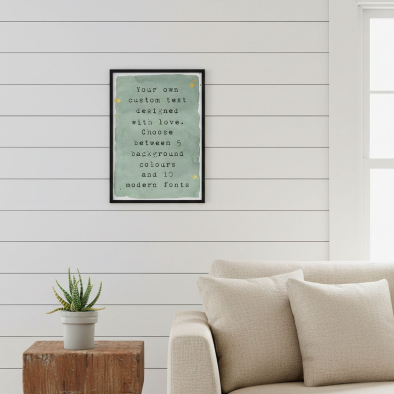 Personalized poetry wall art canvas, silver foil, portrait layout; custom poem, song lyrics, or scripture, wedding gift