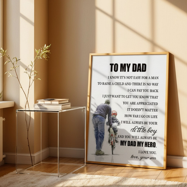 Heartfelt Personalized "Dad Hero" Canvas for Son's Special Gift