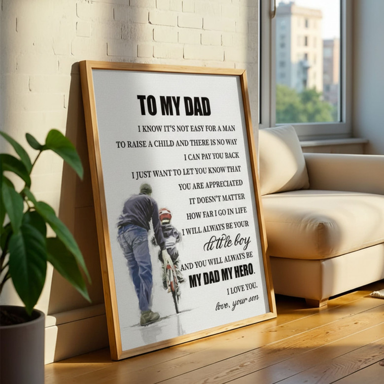 Heartfelt Personalized "Dad Hero" Canvas for Son's Special Gift