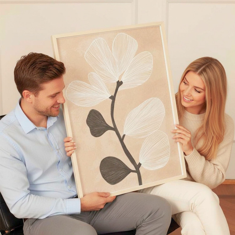 Minimalist Botanical Wall Art Canvas - Modern Abstract Florals For Neutral Home DéCor