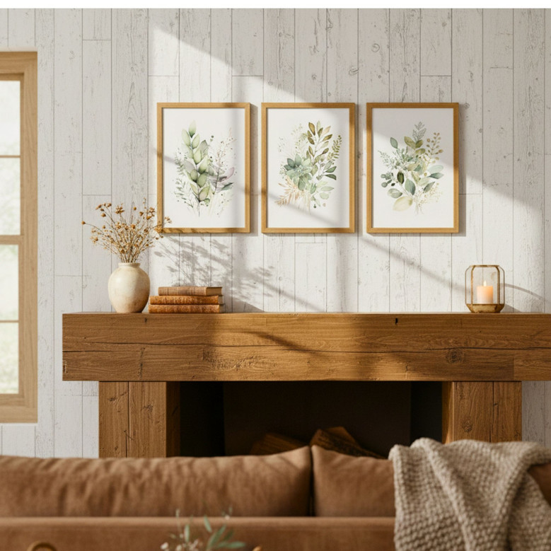 Warm Autumn Harvest Abstract Canvas Art for Dorm Room Decor