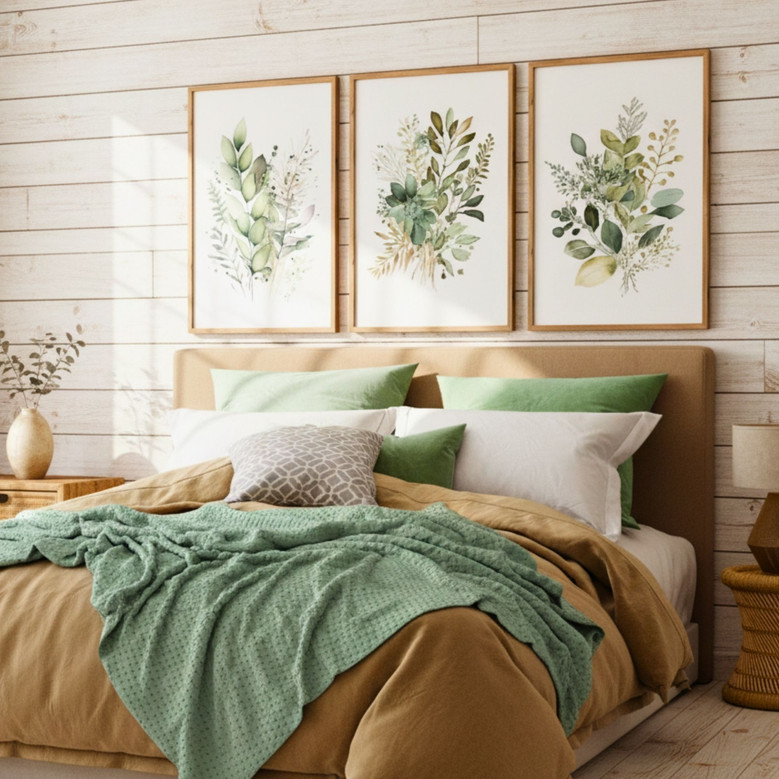 Warm Autumn Harvest Abstract Canvas Art for Dorm Room Decor