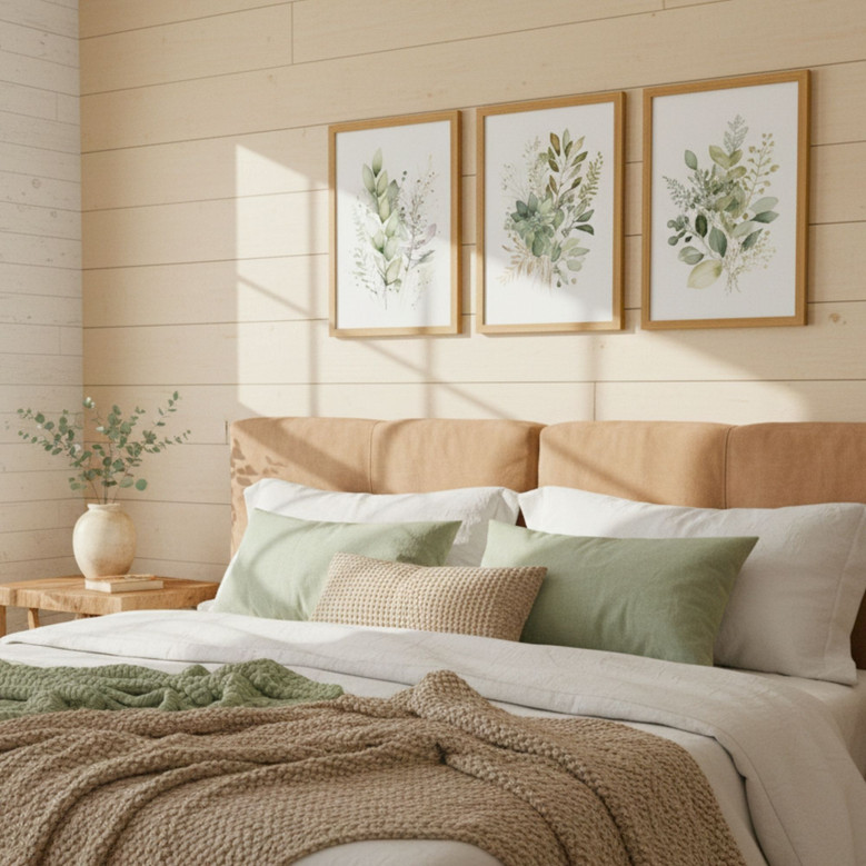 Warm Autumn Harvest Abstract Canvas Art for Dorm Room Decor