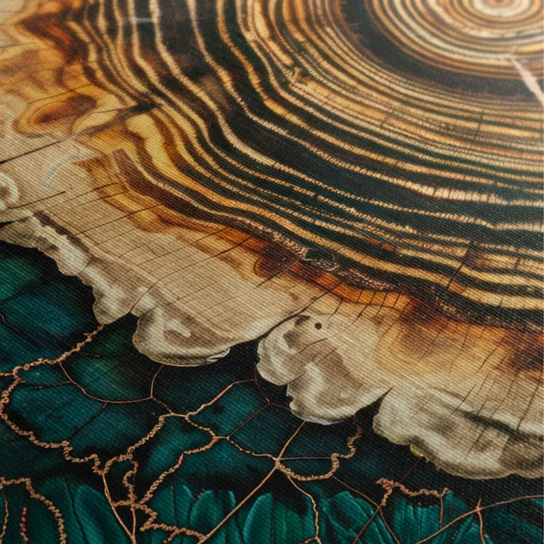 Scandinavian Tree Ring Canvas Painting For Living Room DéCor - Abstract Nordic Art For a Tranquil Home Atmosphere