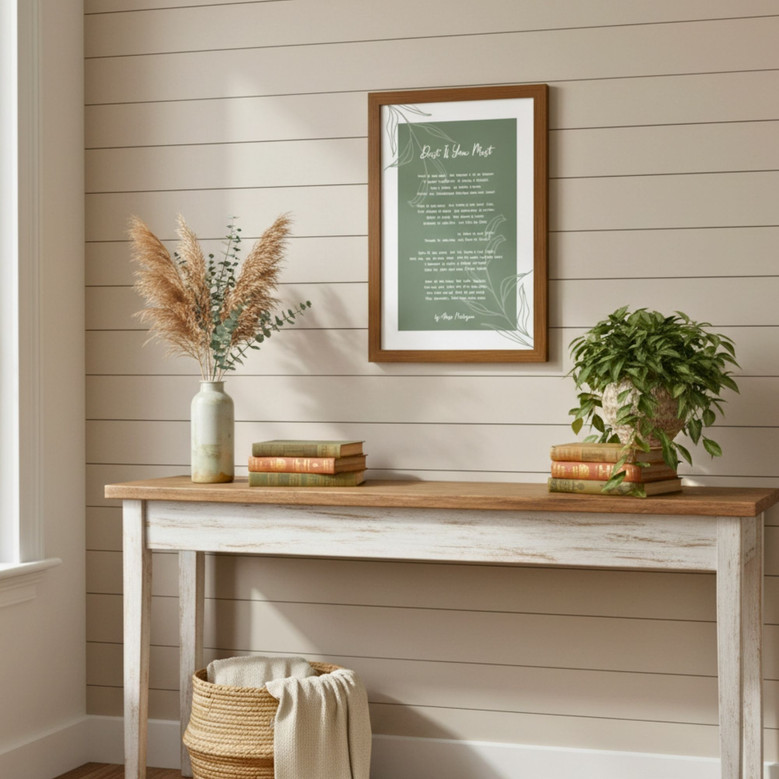 Custom Poetry Wall Art Canvas For Mum, Wife - Floral Design Wedding Gift