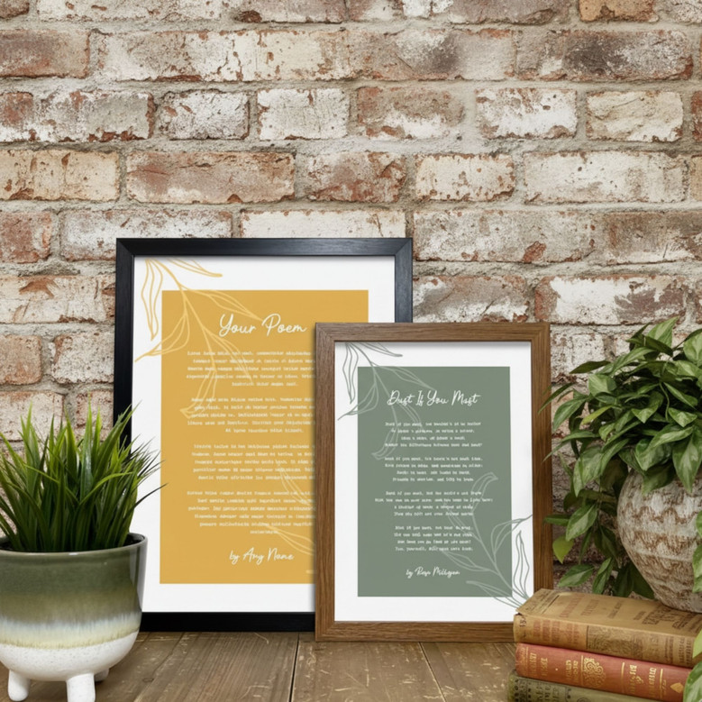 Custom Poetry Wall Art Canvas For Mum, Wife - Floral Design Wedding Gift