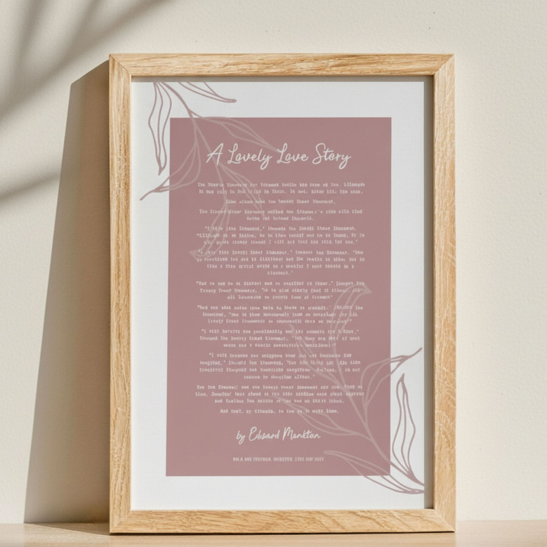 Custom Poetry Wall Art Canvas For Mum, Wife - Floral Design Wedding Gift