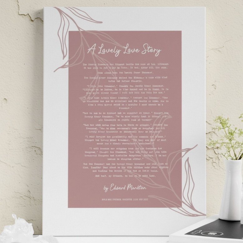 Custom Poetry Wall Art Canvas For Mum, Wife - Floral Design Wedding Gift