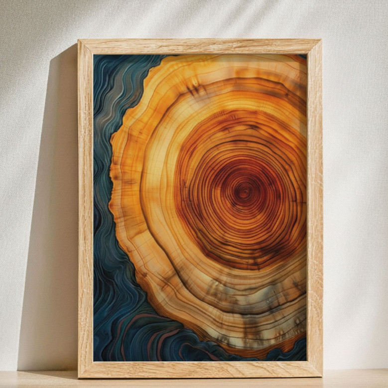 Tree Ring Canvas - Abstract Wall Art For Living Room