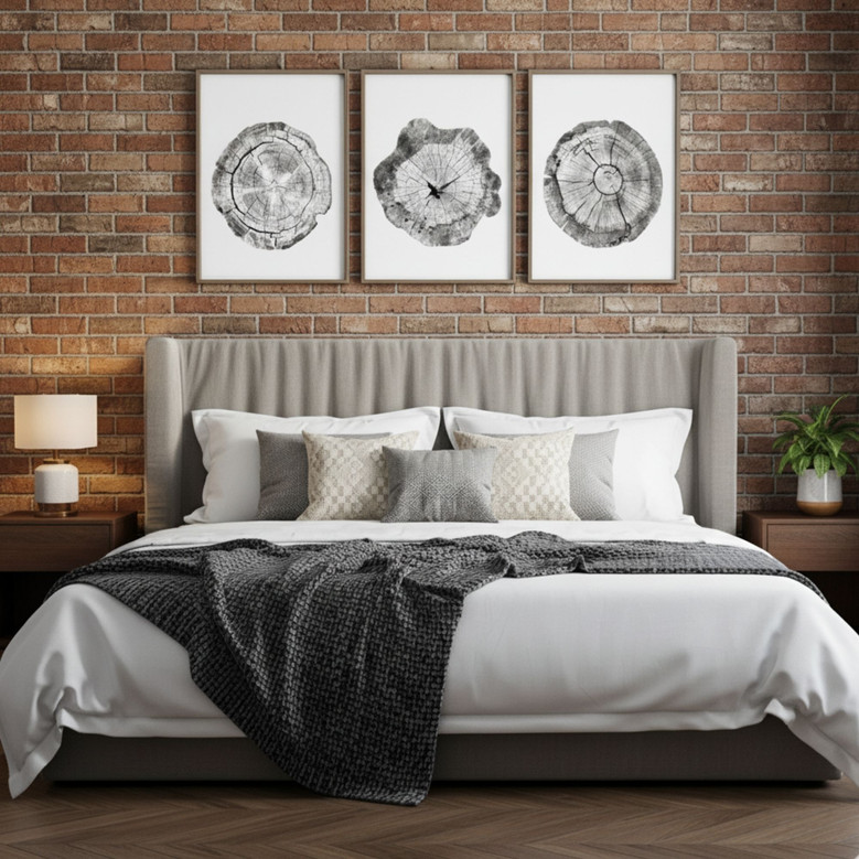 Tree Ring Canvas Prints Set - Stylish Black & White Wall DéCor For Living Room