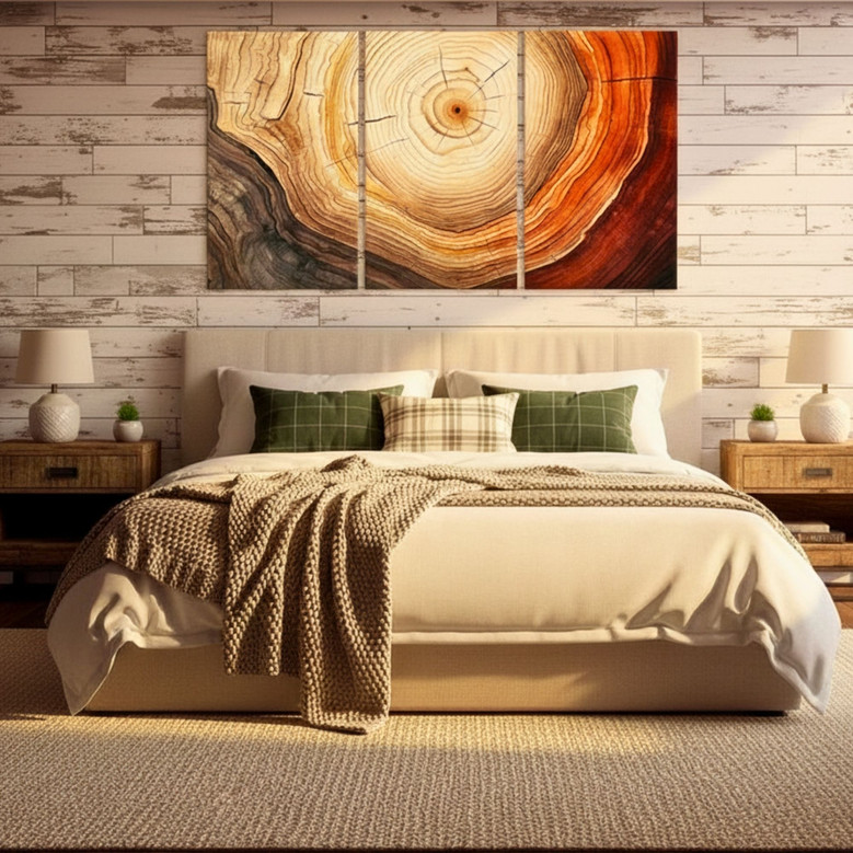 Unique Abstract Wood Grain Canvas for a Cozy Living Room Vibe