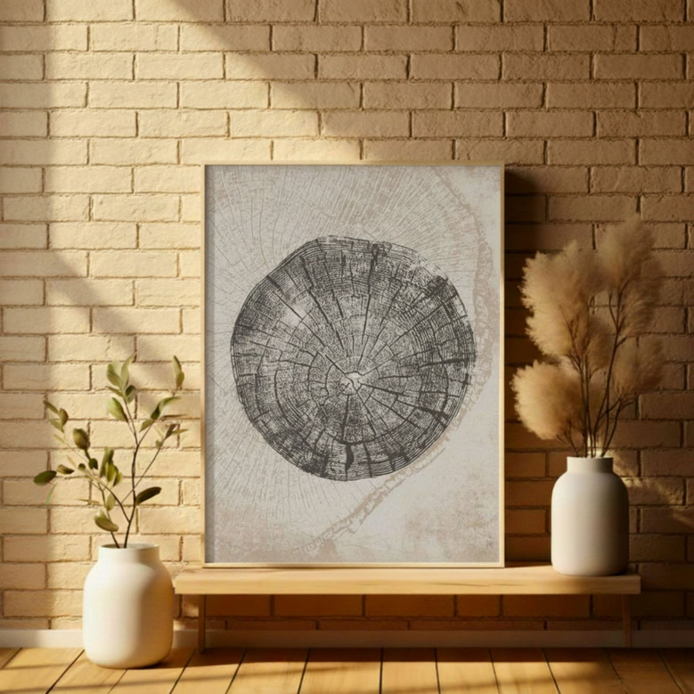 Abstract Tree Stump Wall Decor Canvas Set for Modern Home