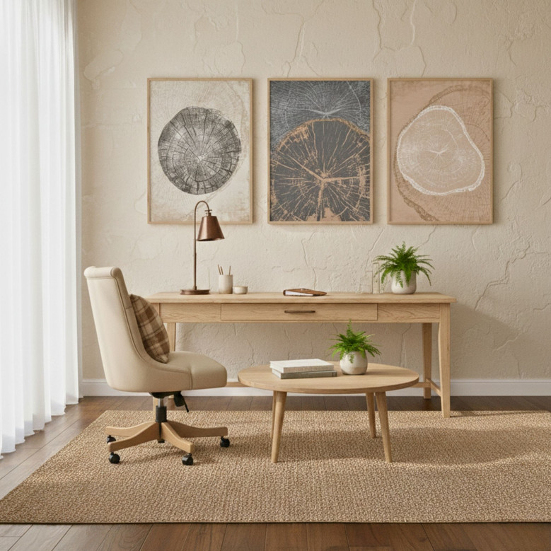 Abstract Tree Stump Wall Decor Canvas Set for Modern Home