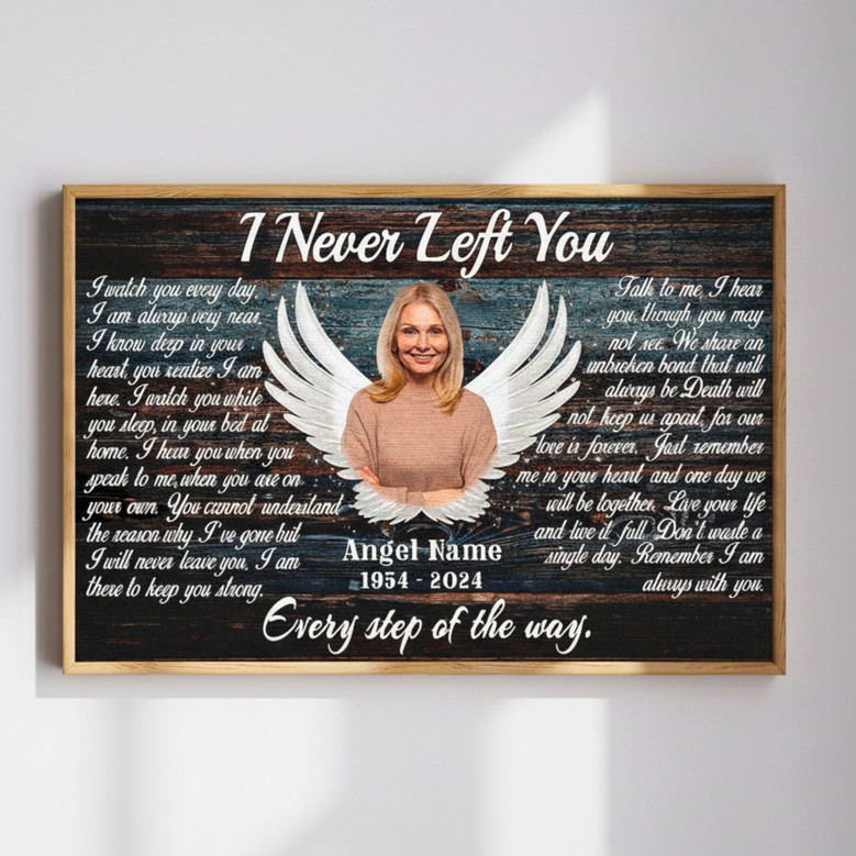 Custom Sympathy Canvas - Angel Wings Memorial Gift for Loss