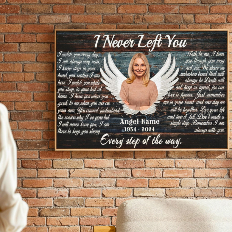 Custom Sympathy Canvas - Angel Wings Memorial Gift for Loss