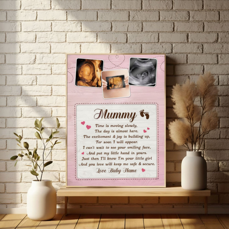 Ultrasound Canvas For New Moms - Personalized Sonogram Photo, Mother's Day Gift