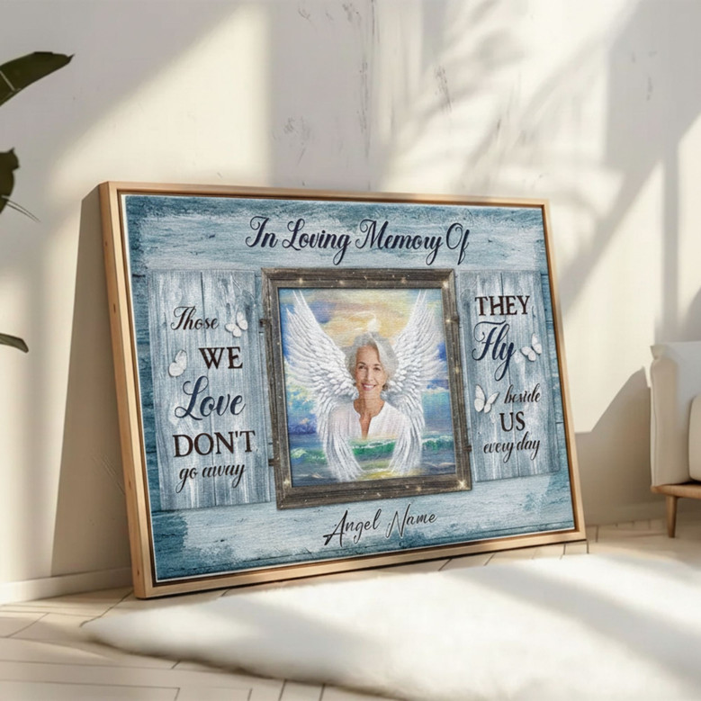 Heartfelt Angel Wings Memorial Canvas for Sympathy & Remembrance