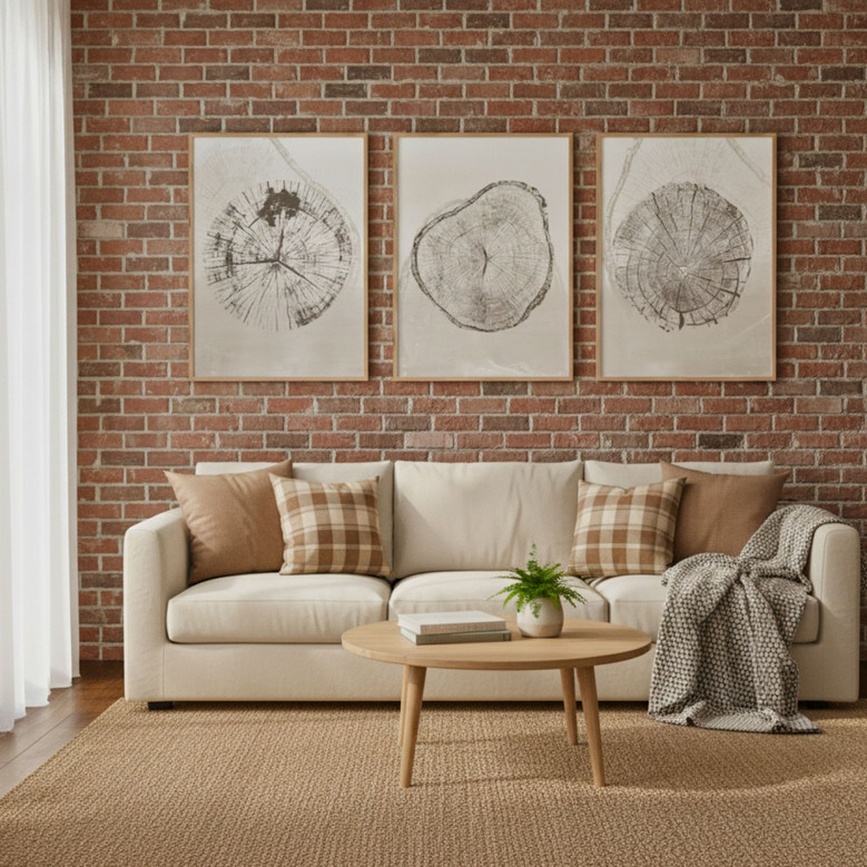 Modern Tree Ring Canvas Art for Living Room - Custom Nordic Decor