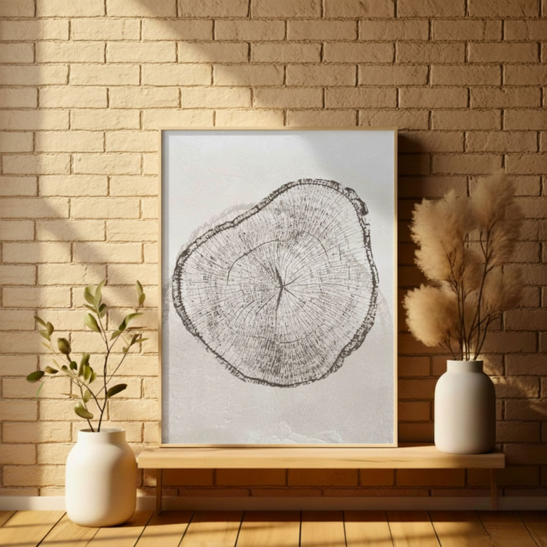 Modern Tree Ring Canvas Art for Living Room - Custom Nordic Decor