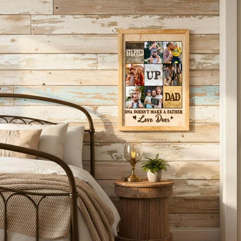 Bonus Dad Christmas Canvas - Sentimental Photo Gift From Kids Bonus Dad Christmas Canvas - Sentimental Photo Gift From Kids