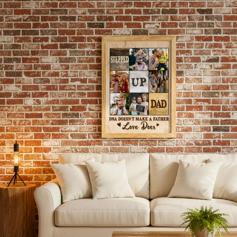 Bonus Dad Christmas Canvas - Sentimental Photo Gift From Kids Bonus Dad Christmas Canvas - Sentimental Photo Gift From Kids