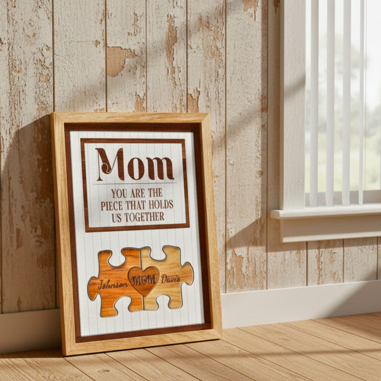 Custom Family Puzzle Canvas - Heartfelt Mother's Day Gift