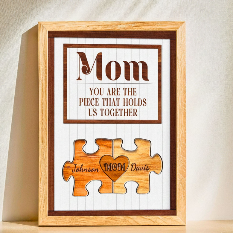 Custom Family Puzzle Canvas - Heartfelt Mother's Day Gift