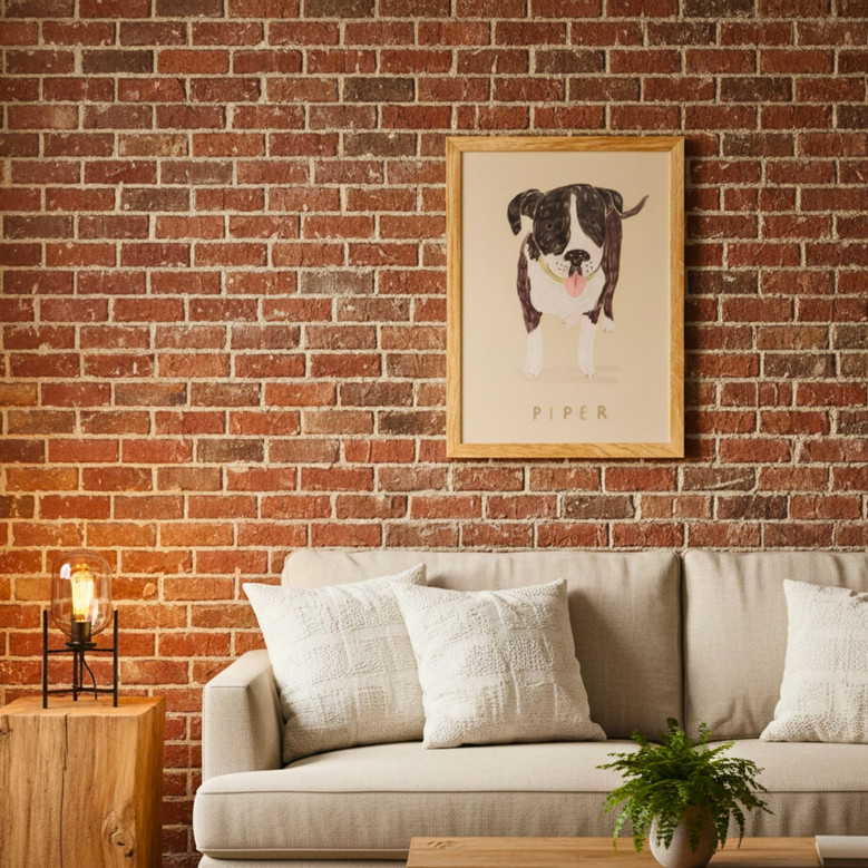 Custom Handdrawn Ugly Dog Canvas Portrait for Pet Lovers