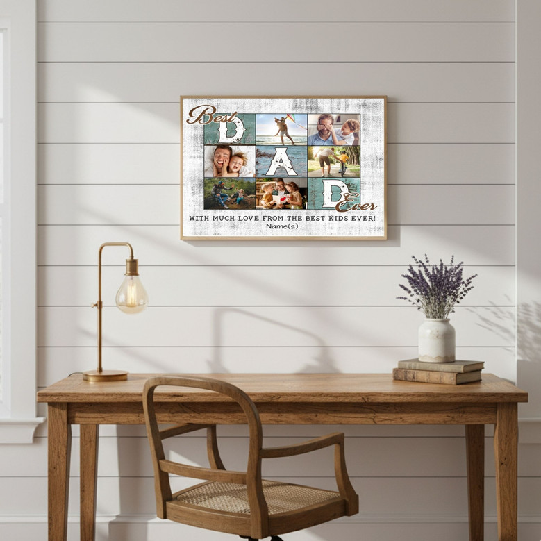 Custom Photo Canvas - Best Dad Ever Keepsake from Kids