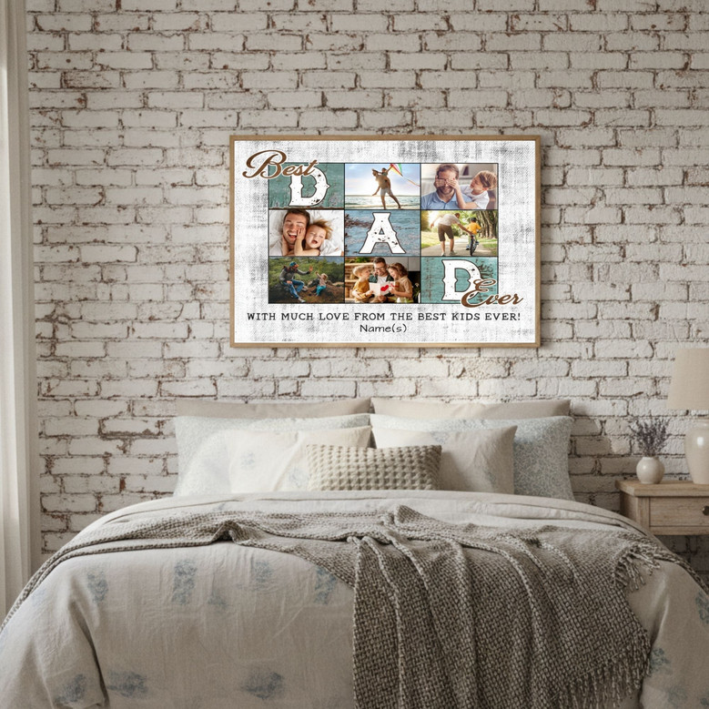 Custom Photo Canvas - Best Dad Ever Keepsake from Kids