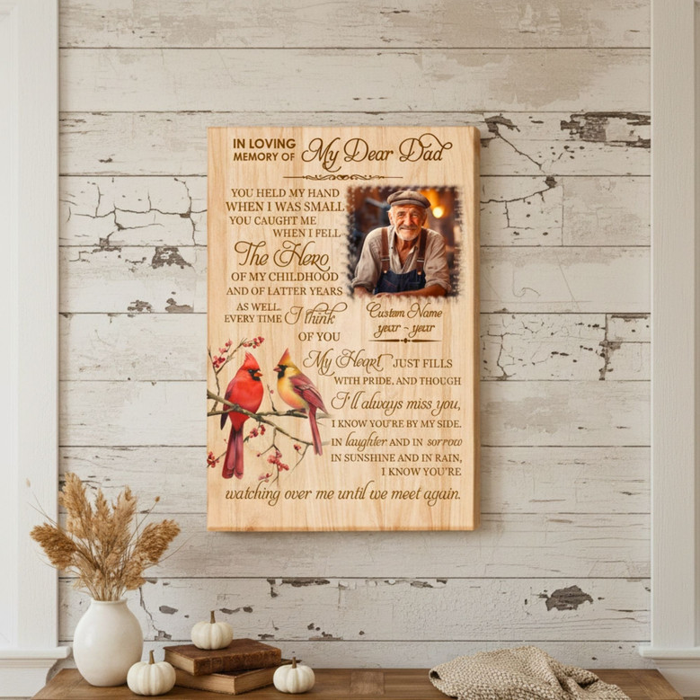 Dad's Memorial Canvas - Heartfelt Loss Gift for Father in Heaven