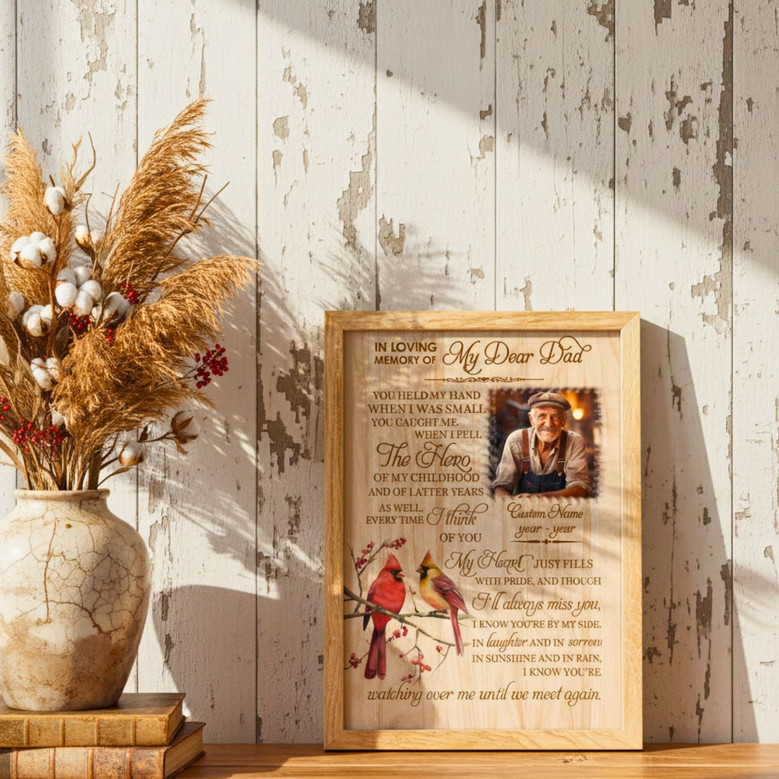 Dad's Memorial Canvas - Heartfelt Loss Gift for Father in Heaven