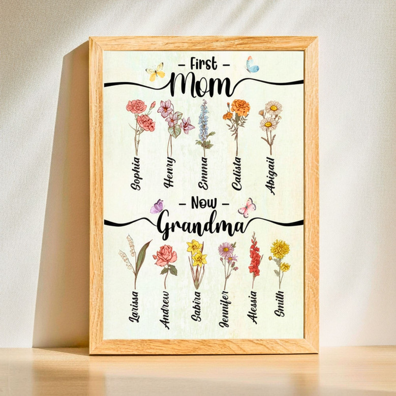 Grandma's Birth Flower Garden Canvas - A Mother's Day Keepsake Grandma's Birth Flower Garden Canvas - A Mother's Day Keepsake