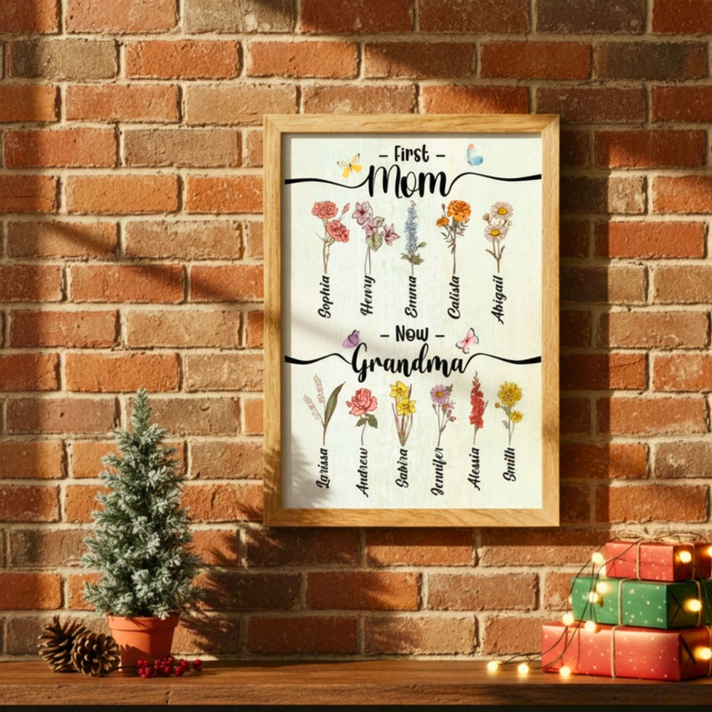 Grandma's Birth Flower Garden Canvas - A Mother's Day Keepsake Grandma's Birth Flower Garden Canvas - A Mother's Day Keepsake