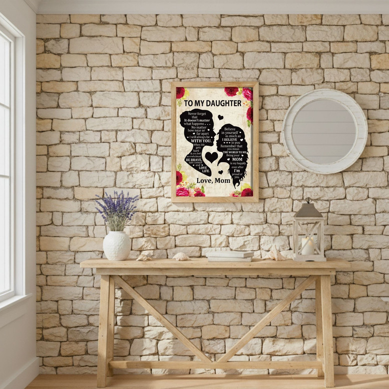 Heartfelt Mother-Daughter Birthday Quote Canvas for Bedroom