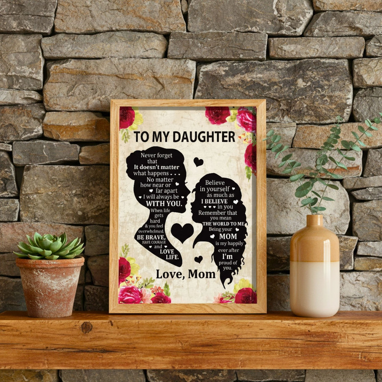 Heartfelt Mother-Daughter Birthday Quote Canvas for Bedroom