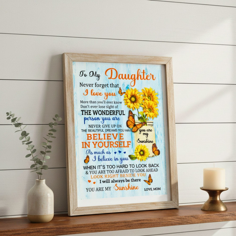 Heartfelt Mother-Daughter Poem Canvas Art - Bedroom Gift from Mom