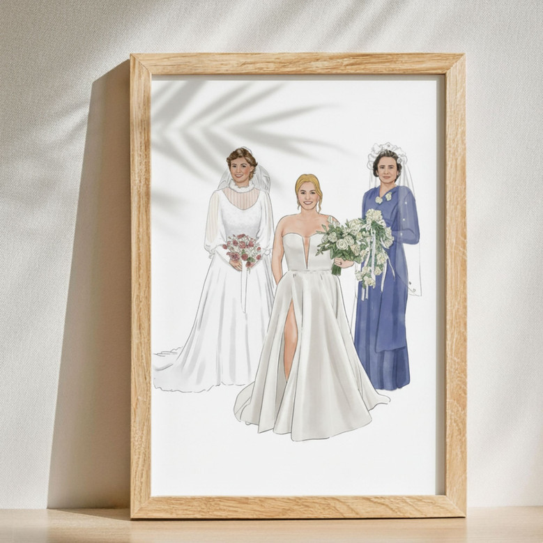 Watercolor Personalized Wedding Canvas For Mom And Daughter - Paintings For Mom