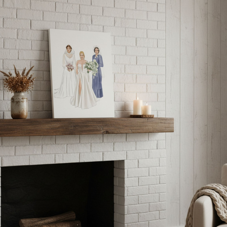 Watercolor Personalized Wedding Canvas For Mom And Daughter - Paintings For Mom