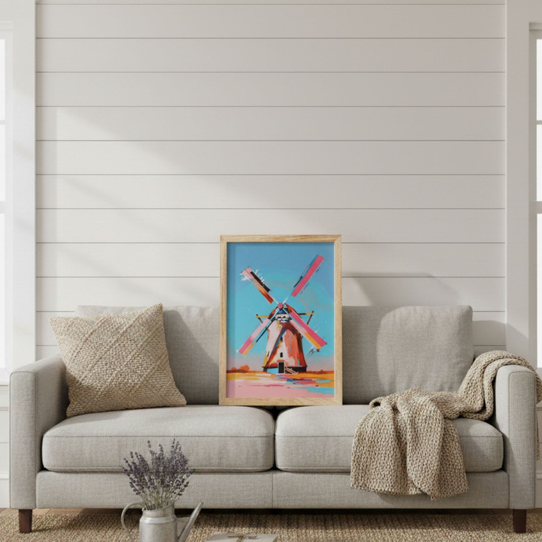 Vibrant Windmill Canvas - Modern Farmhouse Bedroom Charm Vibrant Windmill Canvas - Modern Farmhouse Bedroom Charm