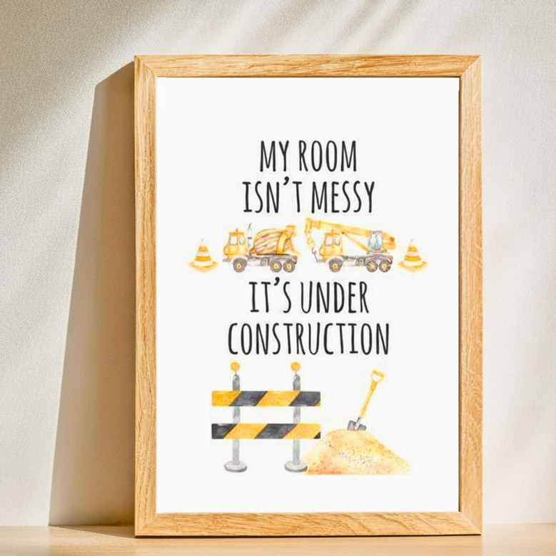 Watercolor Construction Canvas Set For Boys' Bedroom Decor - Nursery Wall Art