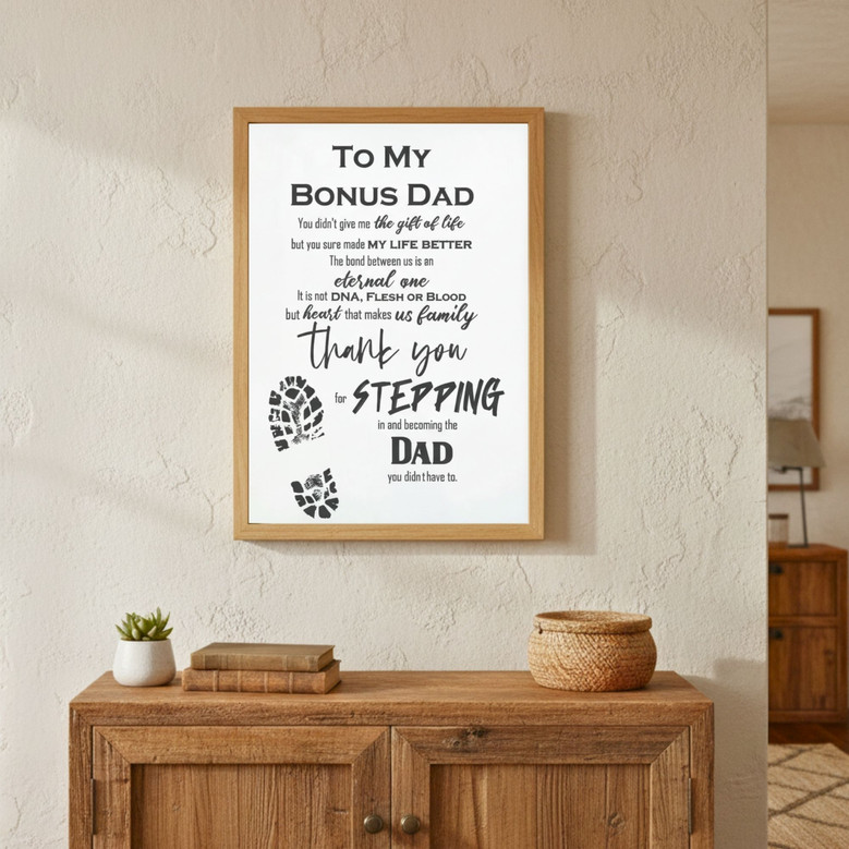 Bonus Dad Appreciation Canvas: Blended Family Father's Day Art