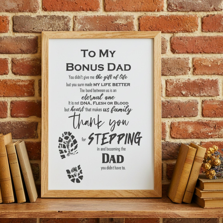 Bonus Dad Appreciation Canvas: Blended Family Father's Day Art
