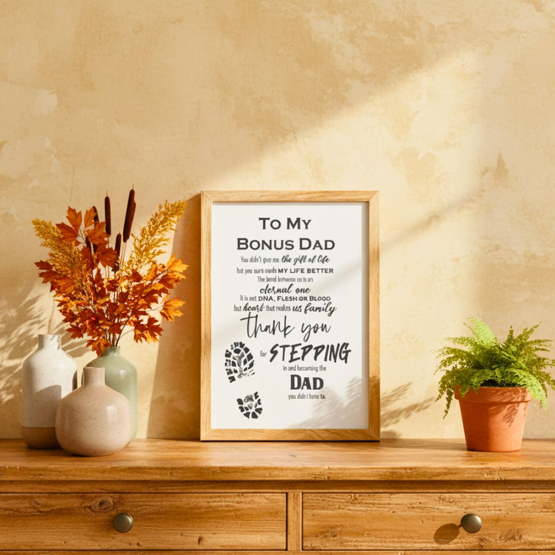 Bonus Dad Appreciation Canvas: Blended Family Father's Day Art