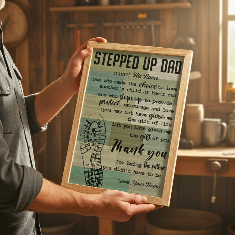 Custom Stepdad Definition Canvas - Father's Day & Birthday Gift