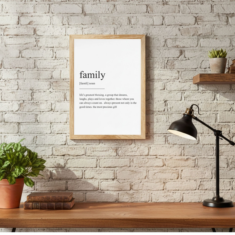 Family Definition Canvas - Minimalist Modern Wall Art Print