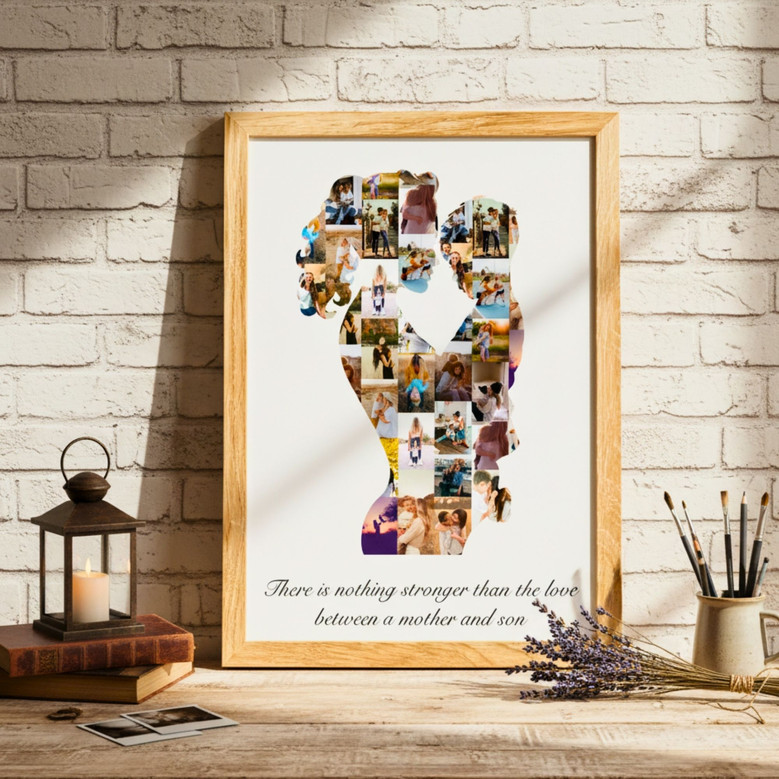 Heartfelt Birthday Canvas for Mom - Mother-Son Bond Keepsake