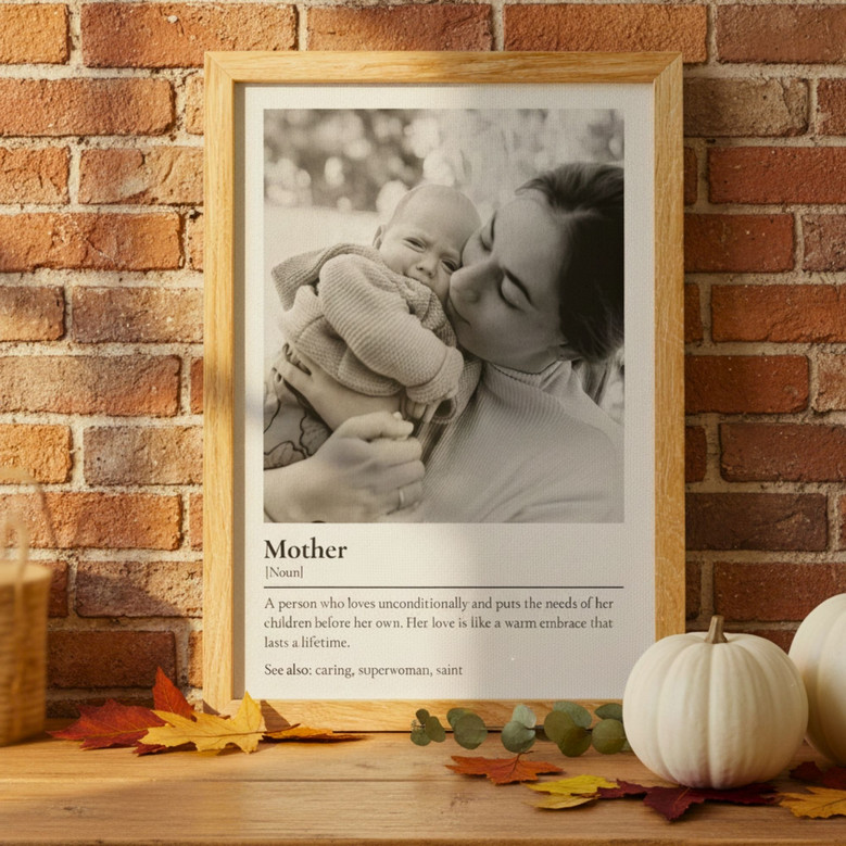 Heartfelt Personalized Mom Definition Canvas Photo Gift
