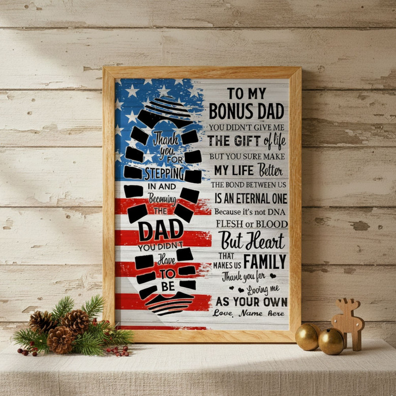 Heartfelt "Thank You" Canvas - Step Dad/Bonus Dad Quote Gift
